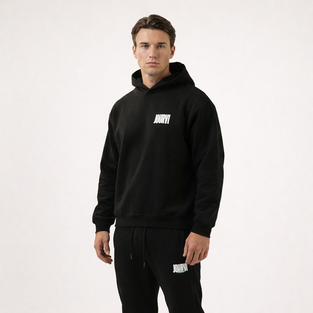 Jourvi Essential Hoodie Zwart