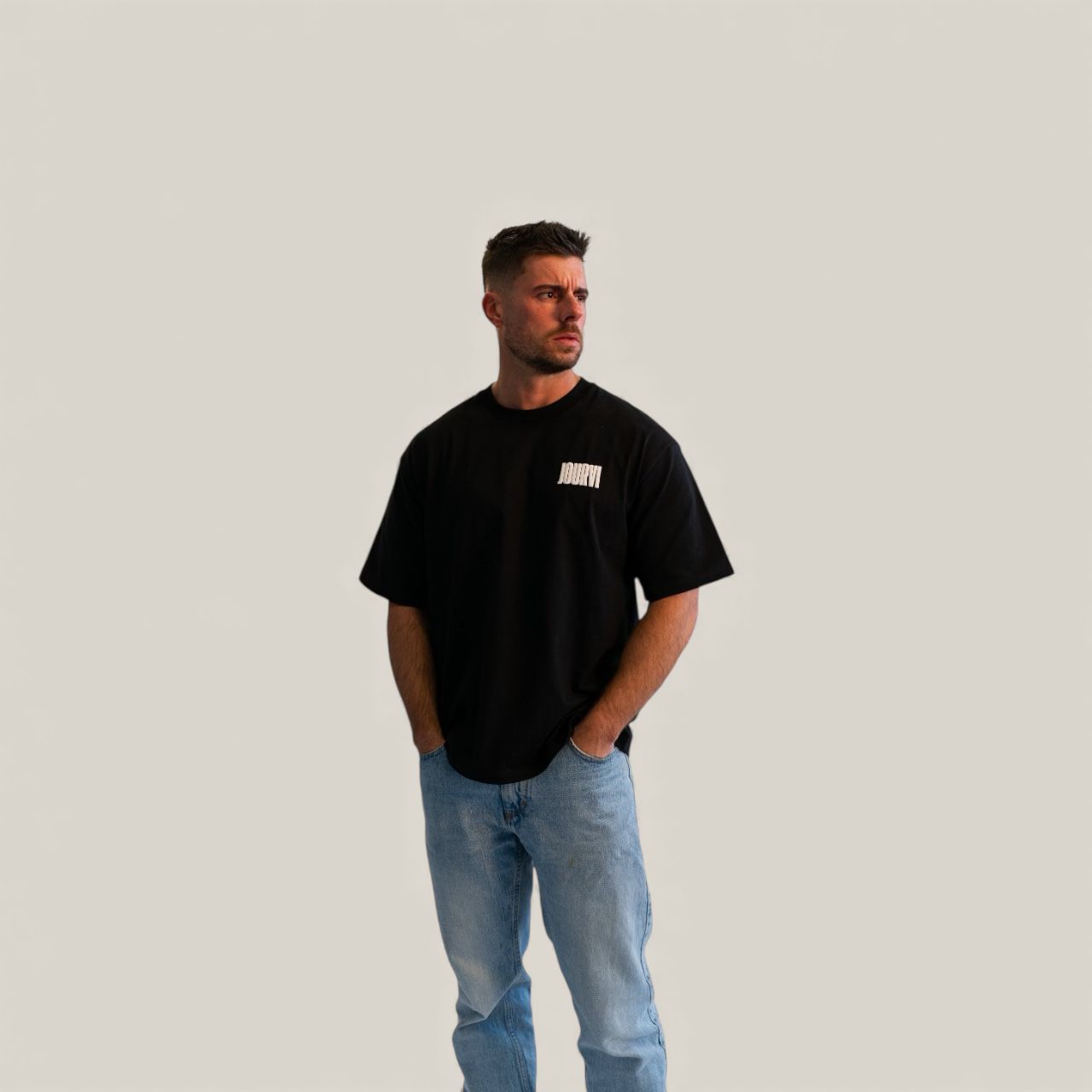 Jourvi Oversized T-shirt Zwart