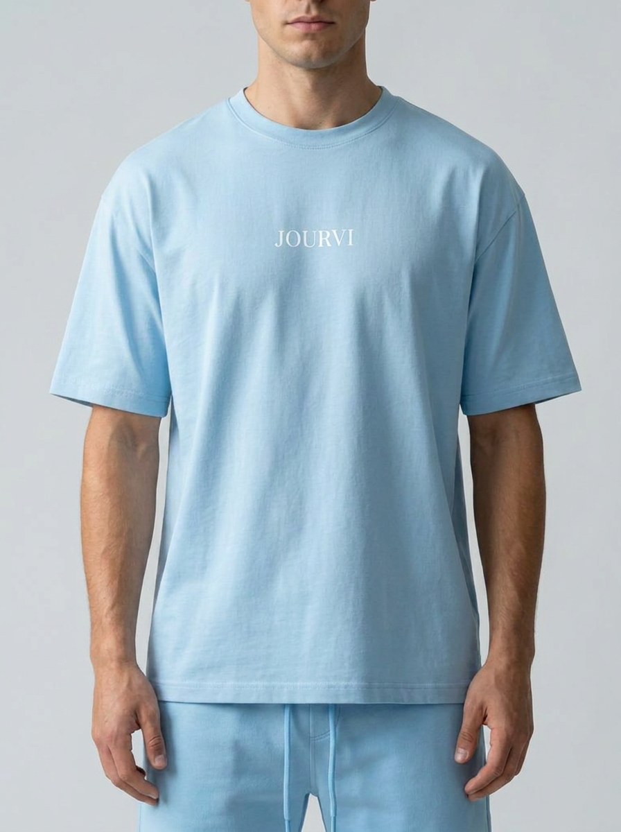 Signature summer T-shirt Azurro Blue