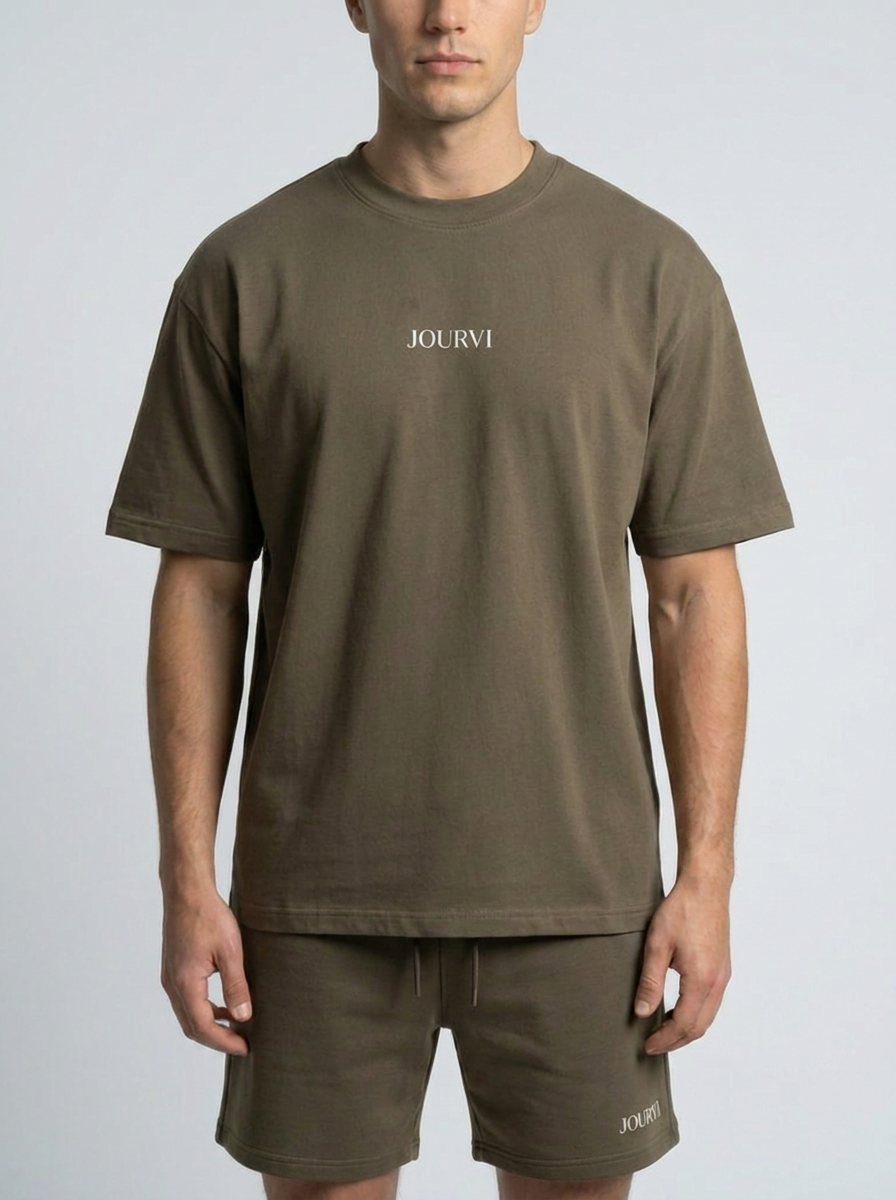 Signature summer T-shirt Stone taupe