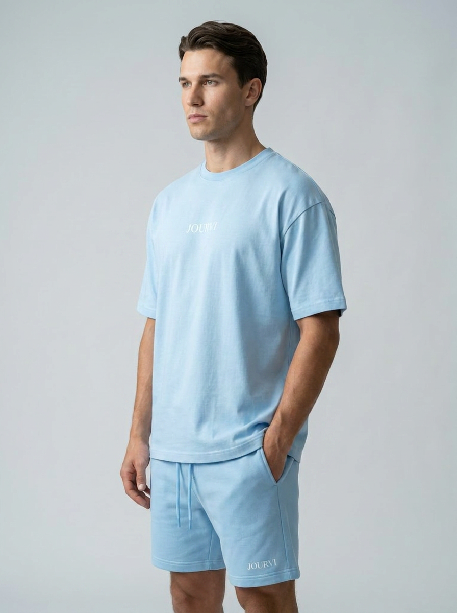 Signature summer T-shirt Azurro Blue