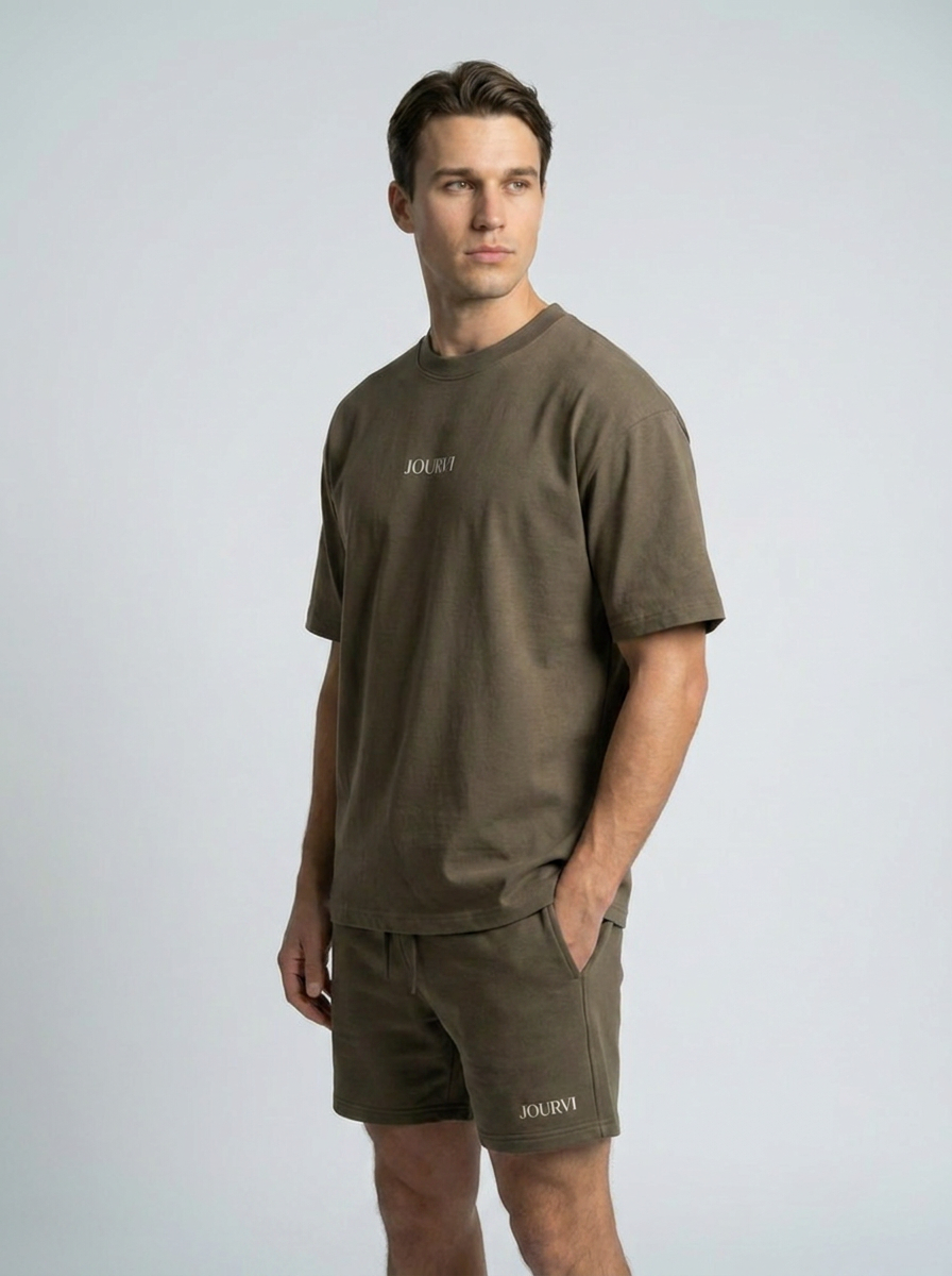 Signature summer T-shirt Stone taupe