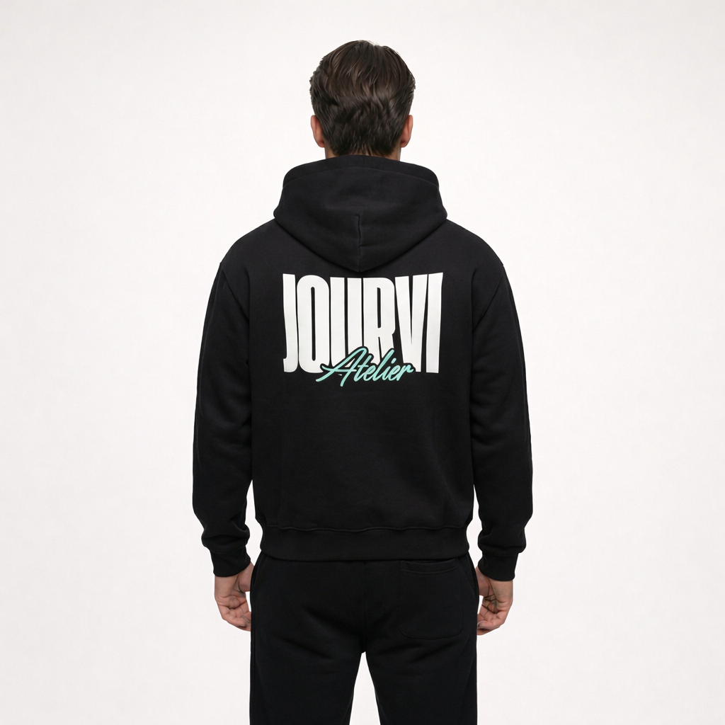 Jourvi Essential Hoodie Zwart
