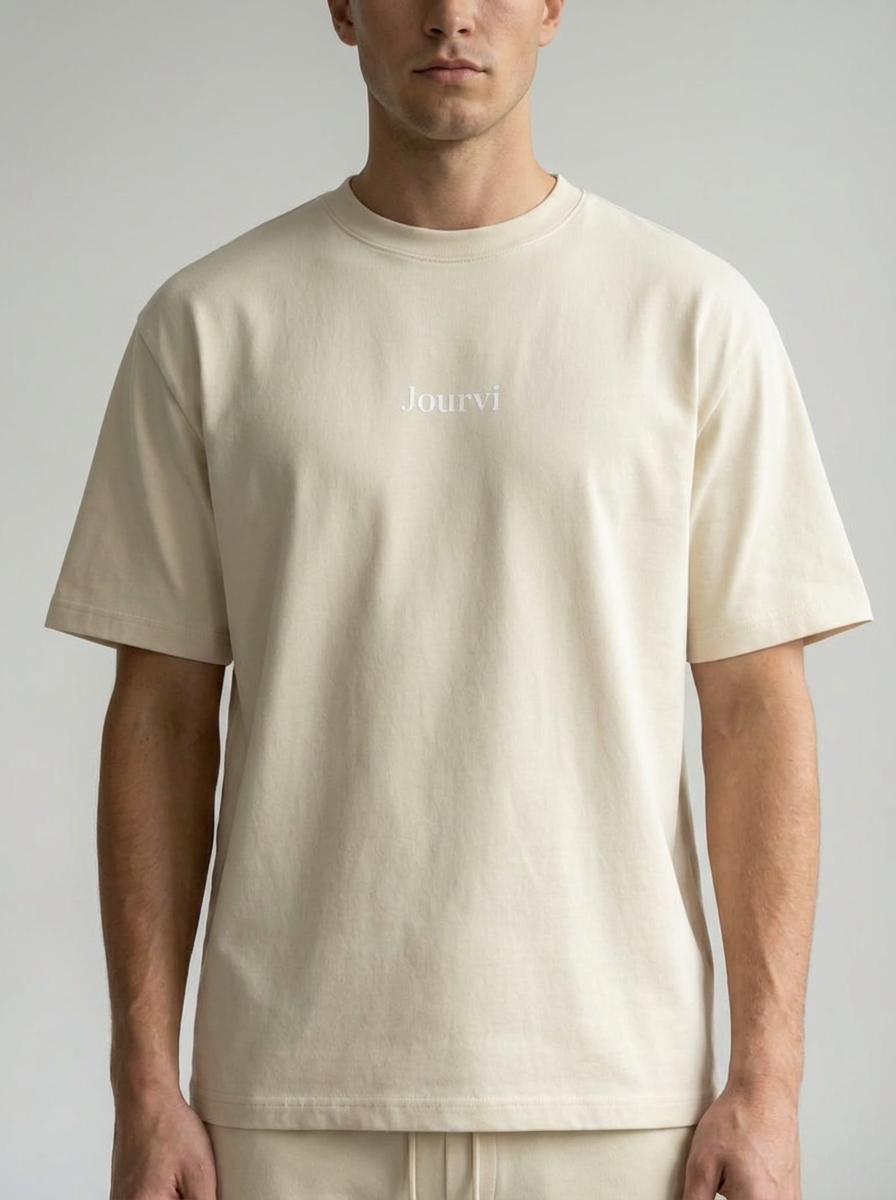 Signature summer T-shirt Oyster sand